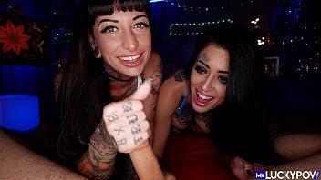 Play These two blondes with big breasts are thin and gorgeous and want to touch each other