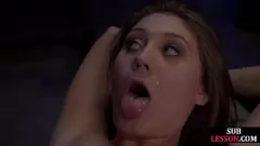 Play Sensual Petite Babe Dominated in Kinky BDSM Session with Spanking and Whipping