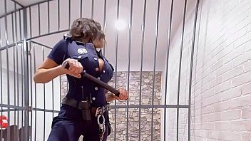 Play Sexy policewoman with huge breasts fucks prisoner with his cock raised